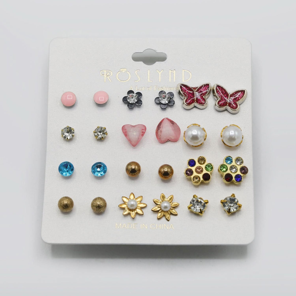 Tops Card 12 Pcs - Multi Color, Girls Earrings & Tops, Chase Value, Chase Value