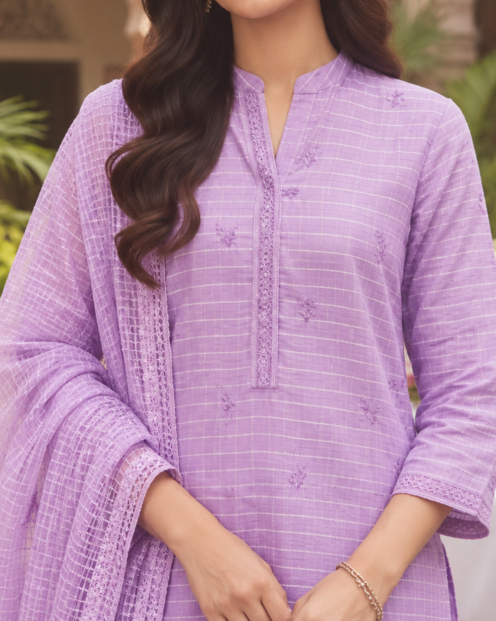 Bin Mujahid Cotton Banarsi Embroidered Suit - 3 Pc, Women, 3Pcs Shalwar Suit, Bin Saeed, Chase Value