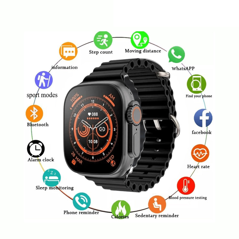 Smart Watch T10 Ultra 2 - Black, Smart Watches, Chase Value, Chase Value