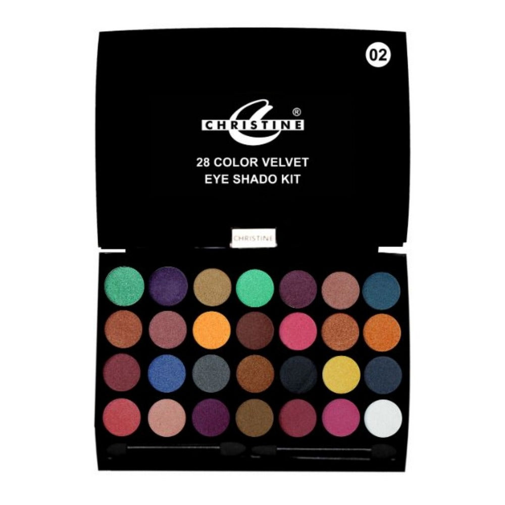 Christine 28 Colors Velvet Eye Shadow Kit (02), Eyeshadow, Chase Value, Chase Value