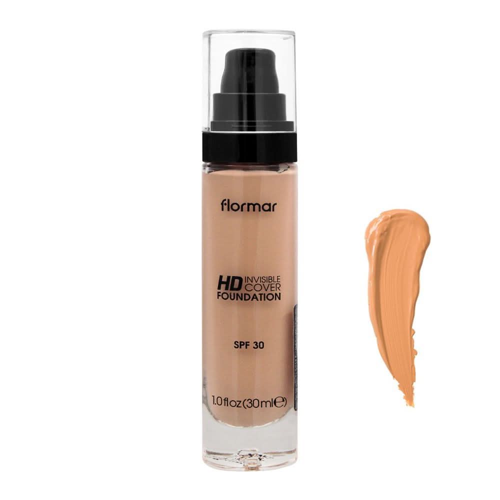 Flormar Invisible Coverage HD Foundation, 100 Medium Beige 30ml, Foundation, Flormar, Chase Value