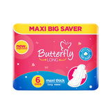 Butterfly Breathable Sanitary Pads Maxi Big Saver 6's Long, Sanitory Napkins, Butterfly, Chase Value