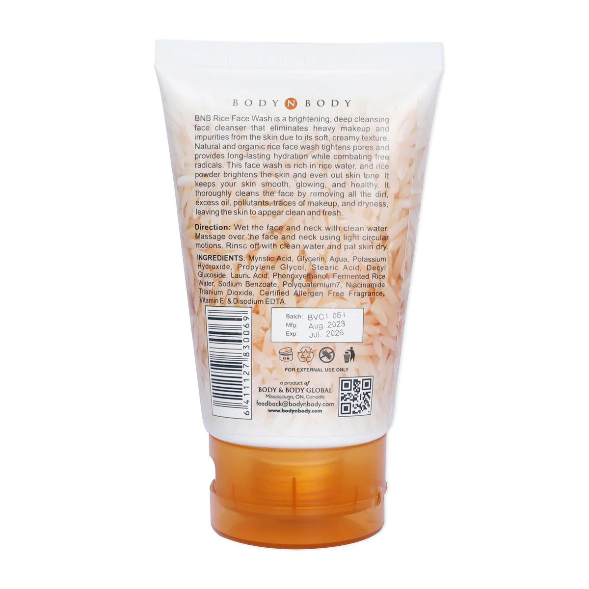 BNB Rice Face Wash 120ml, Face Washes, BNB, Chase Value