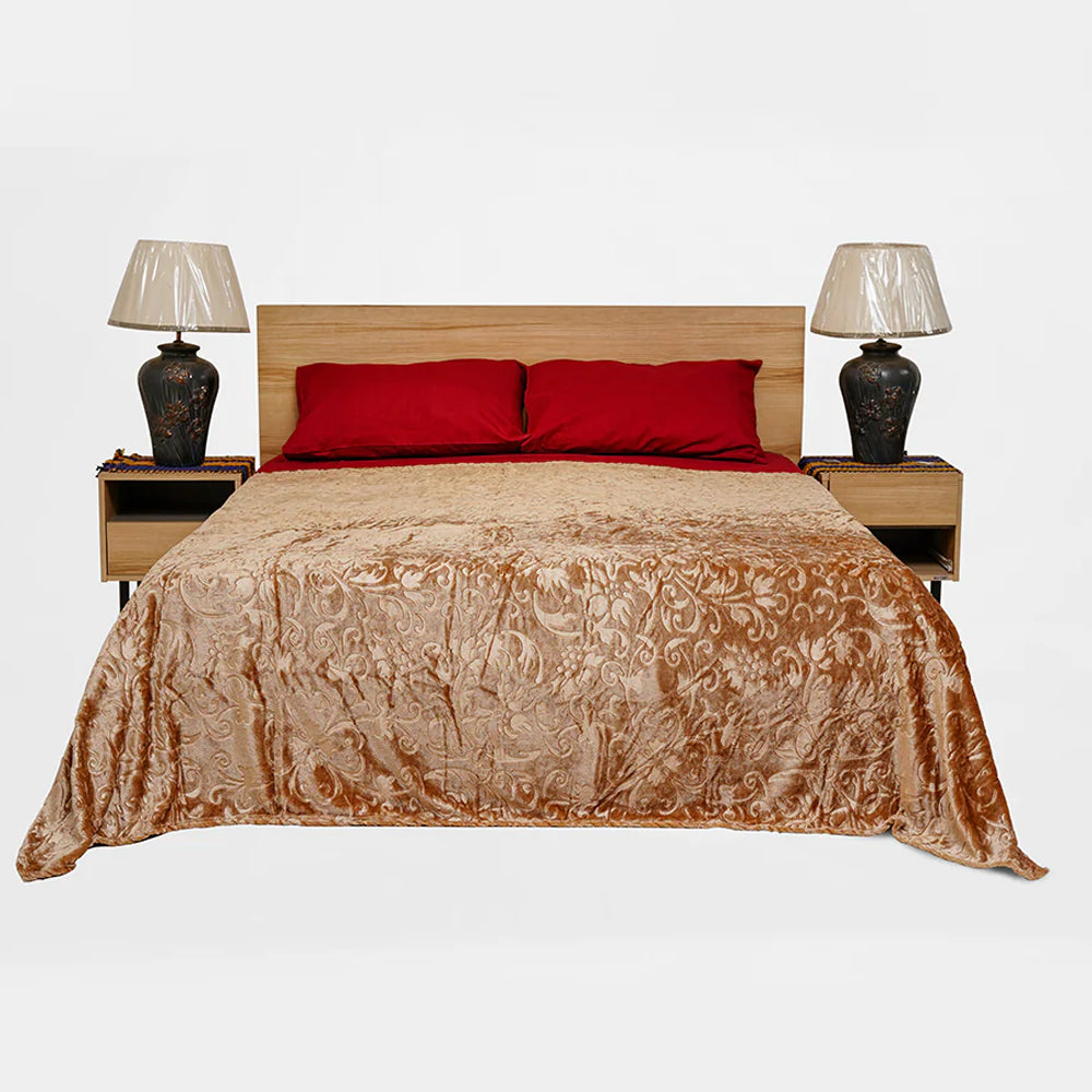 Mansion Double Bed Blanket Flannel - Brown, Blanket, Chase Value, Chase Value