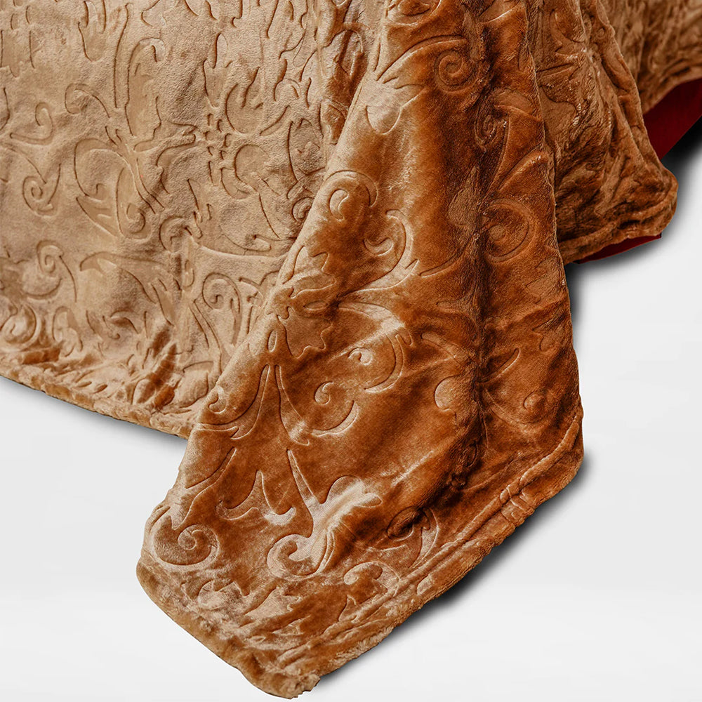 Mansion Double Bed Blanket Flannel - Brown, Blanket, Chase Value, Chase Value