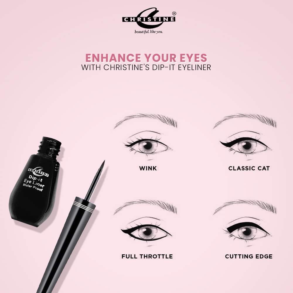 Christine Makeup Dip-It Water Proof Eye Liner - Black, Eyeliner, Christine, Chase Value