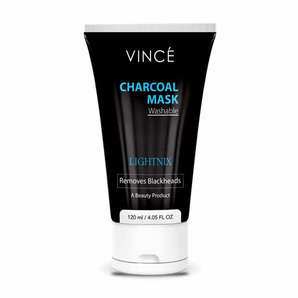 Vince Charcoal Mask Washable Lightnix Removes Black Heads 120ml, Facial Masks, Vince, Chase Value