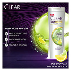 Clear Lemon Fresh Triple Anti-Dandruff Shampoo, 400ml, Shampoo & Conditioner, Clear, Chase Value