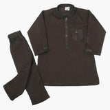 Boys Embroidered Shalwar Suit - Coffee, Boys Shalwar Kameez, Chase Value, Chase Value