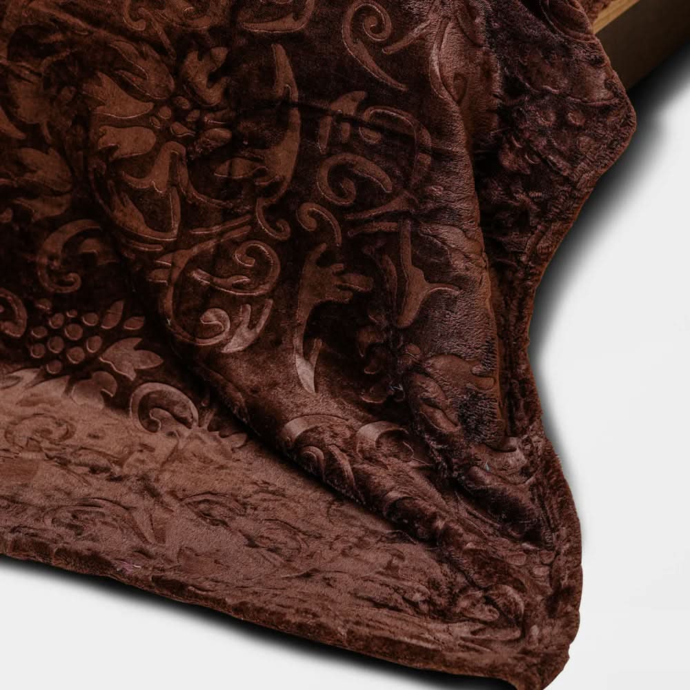 Mansion Double Bed Blanket Flannel- Coffee, Blanket, Chase Value, Chase Value