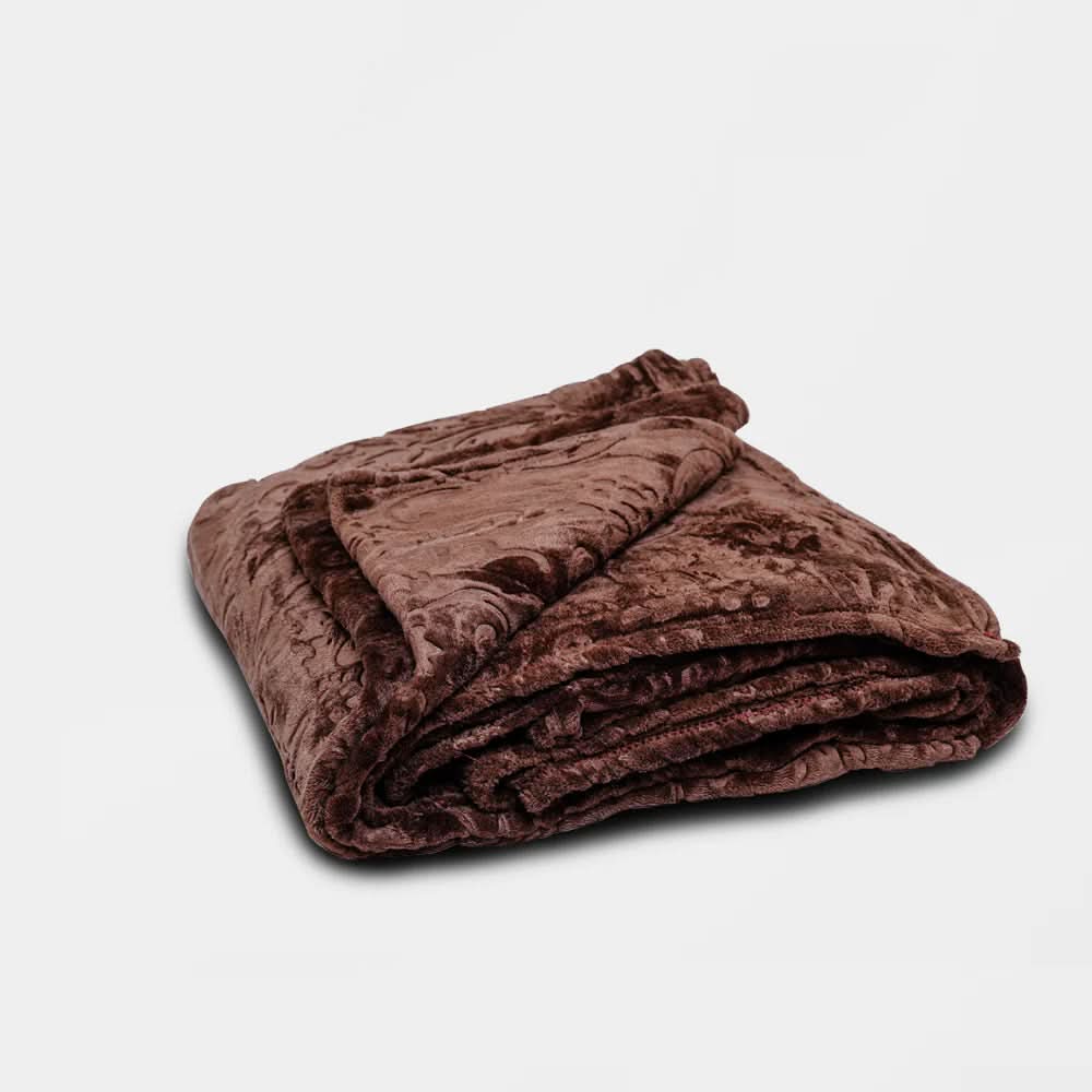 Mansion Double Bed Blanket Flannel- Coffee, Blanket, Chase Value, Chase Value