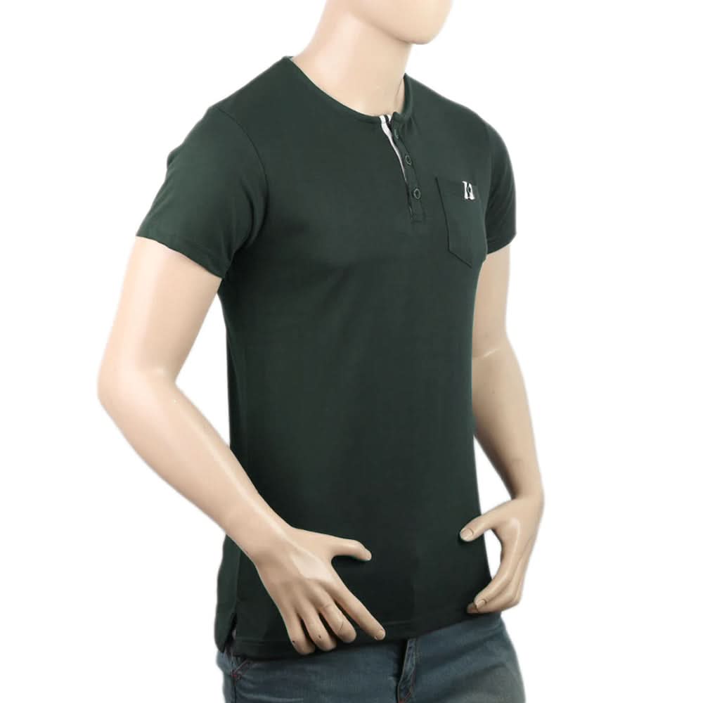 Men's Half Sleeves T-Shirt - Dark Green, Men's T-Shirts & Polos, Chase Value, Chase Value