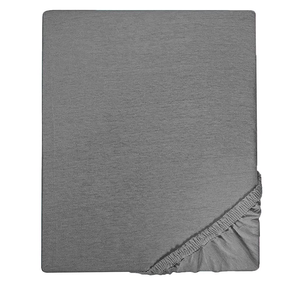 Double Bed Fitted Sheet Jersey - Dark Grey, Double Size Bed Sheet, Chase Value, Chase Value
