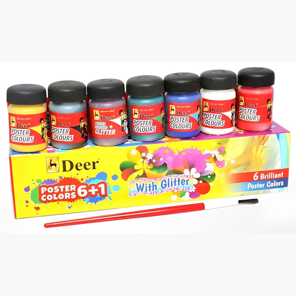Deer Poster Color 6 In 1 - Multi Color, Pencil Boxes & Stationery Sets, Deer, Chase Value