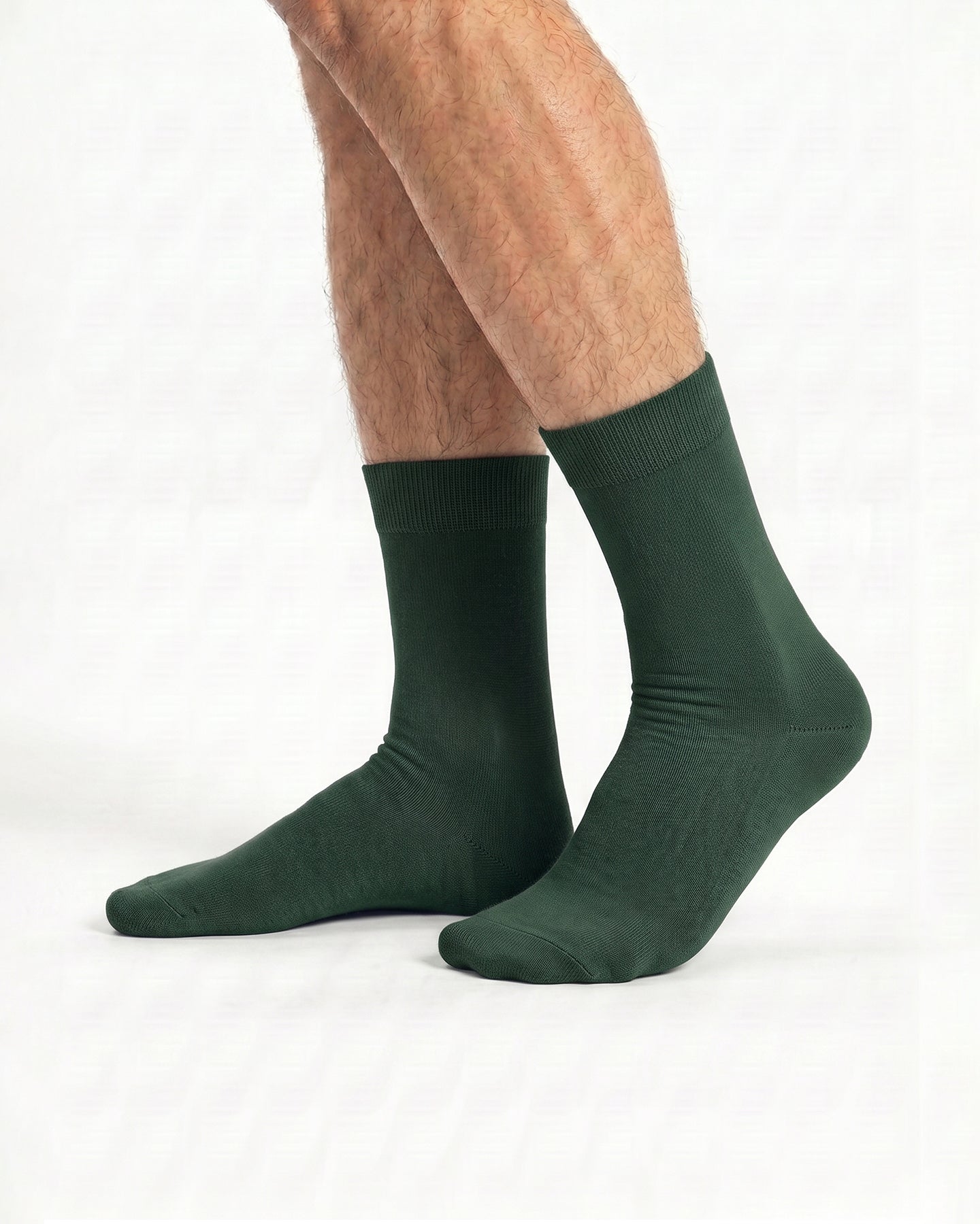 Men's Plain Crew Socks - 2 Pair