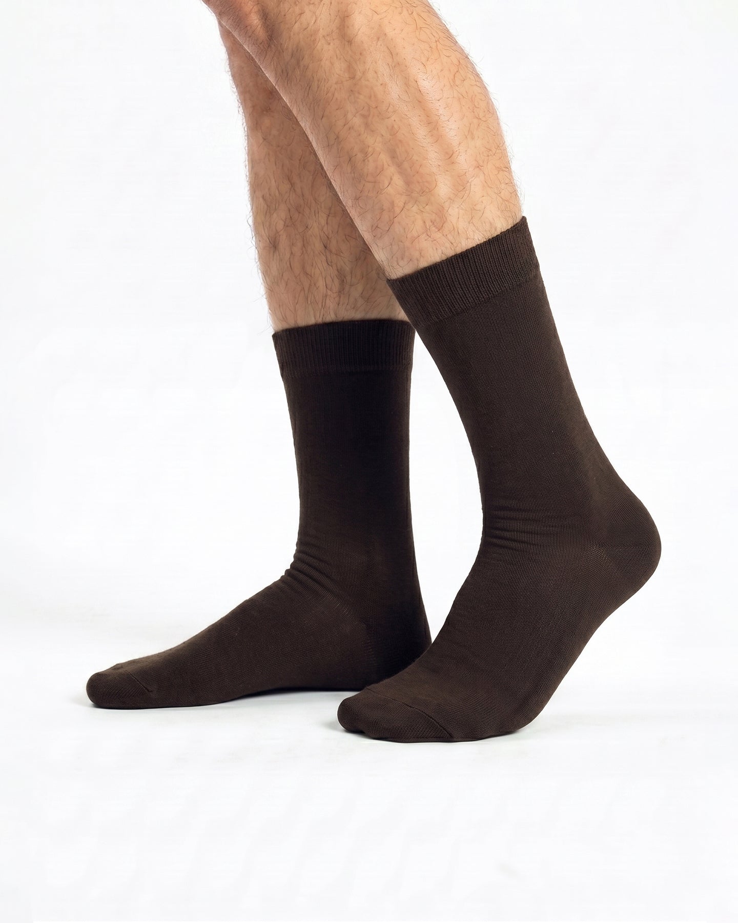 Men's Plain Crew Socks - 2 Pair