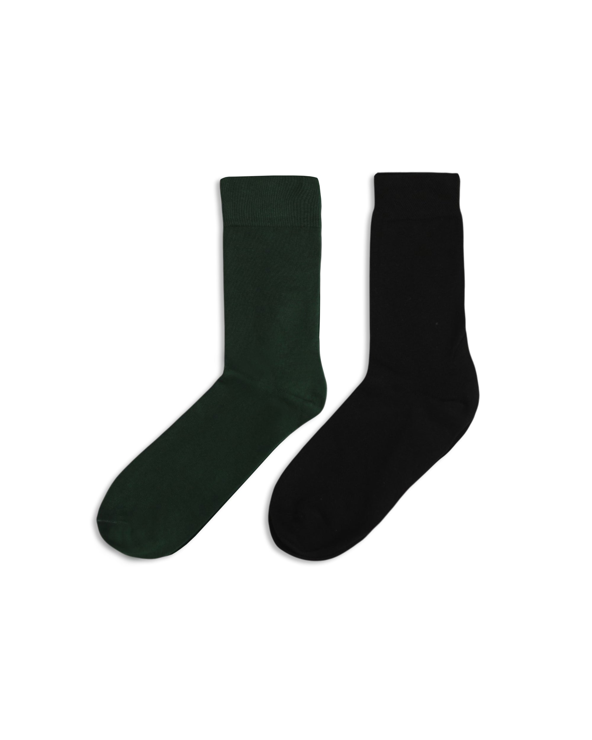 Men's Plain Crew Socks - 2 Pair