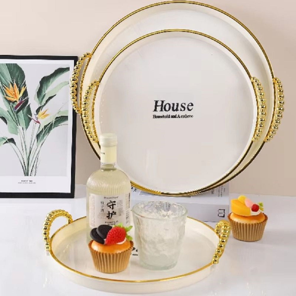 Fancy Tray Set 4 Pcs - Golden, Tray, Chase Value, Chase Value