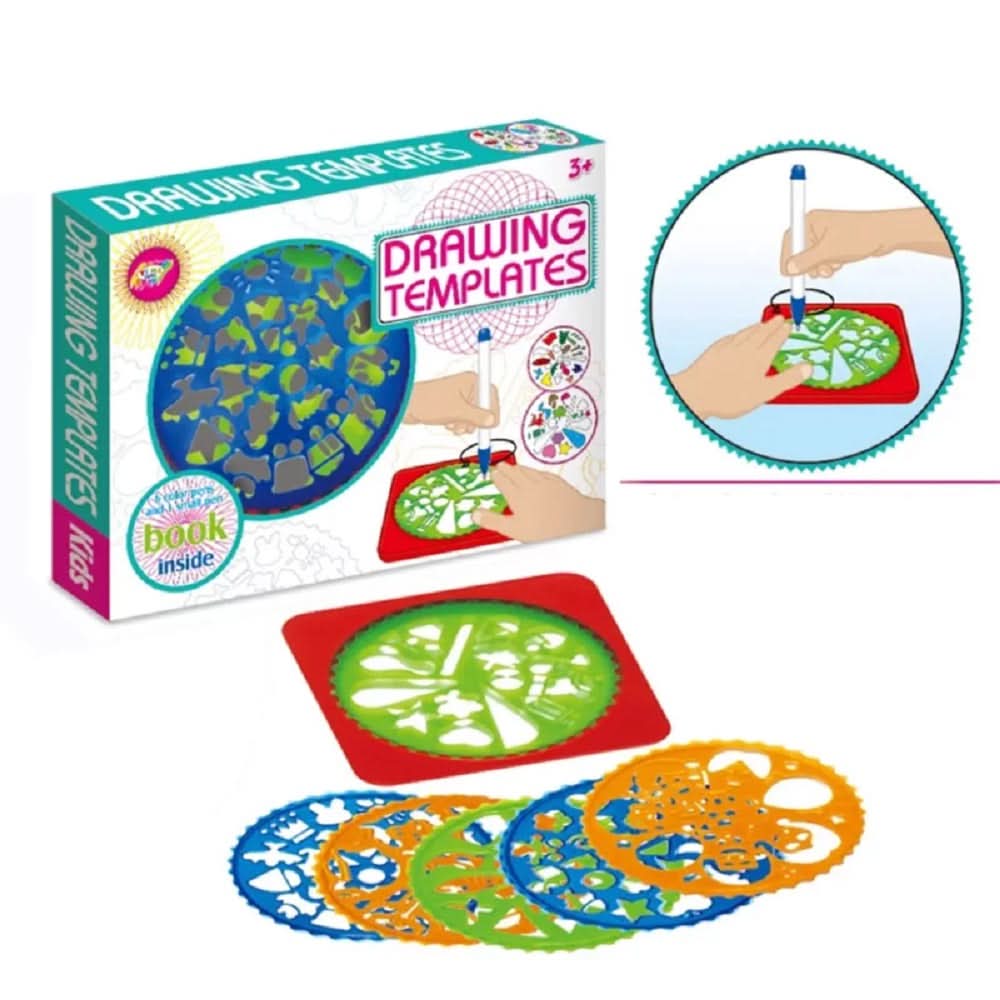 Drawing Templates – 6 Color Pen and 1 Small Pen Set with Book, Educational Toys, Chase Value, Chase Value