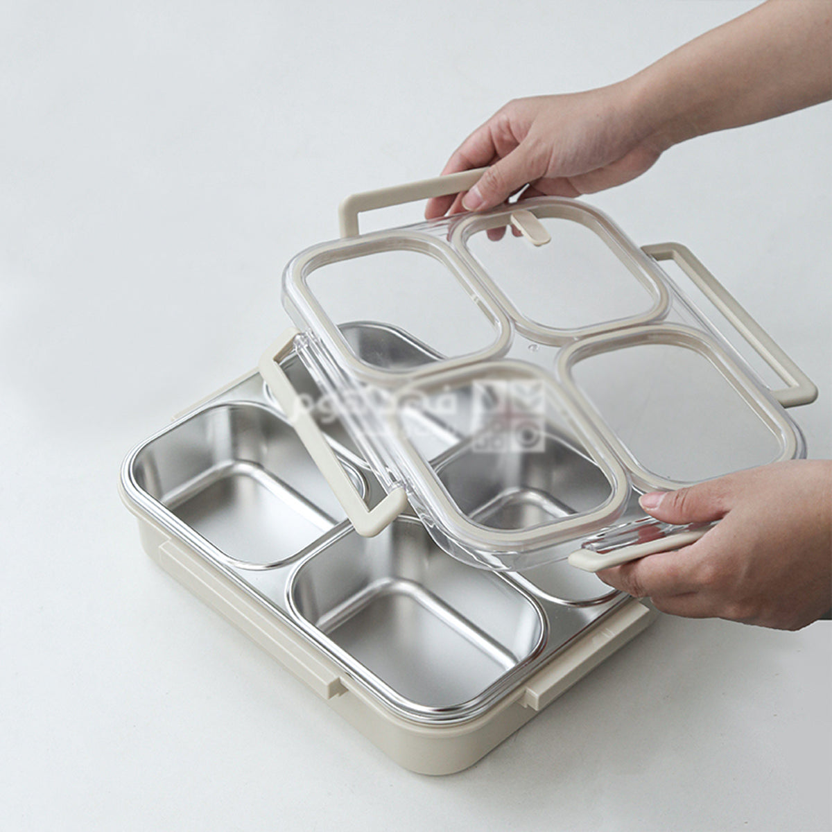 Lunch Box Stainless Steel – Four Compartments, Tiffin Boxes & Bottles, Chase Value, Chase Value