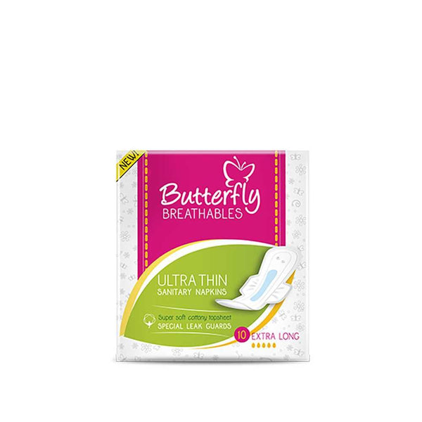 Butterfly Breathables Ultra Thin Extra Large 10-Pack, Sanitory Napkins, Butterfly, Chase Value