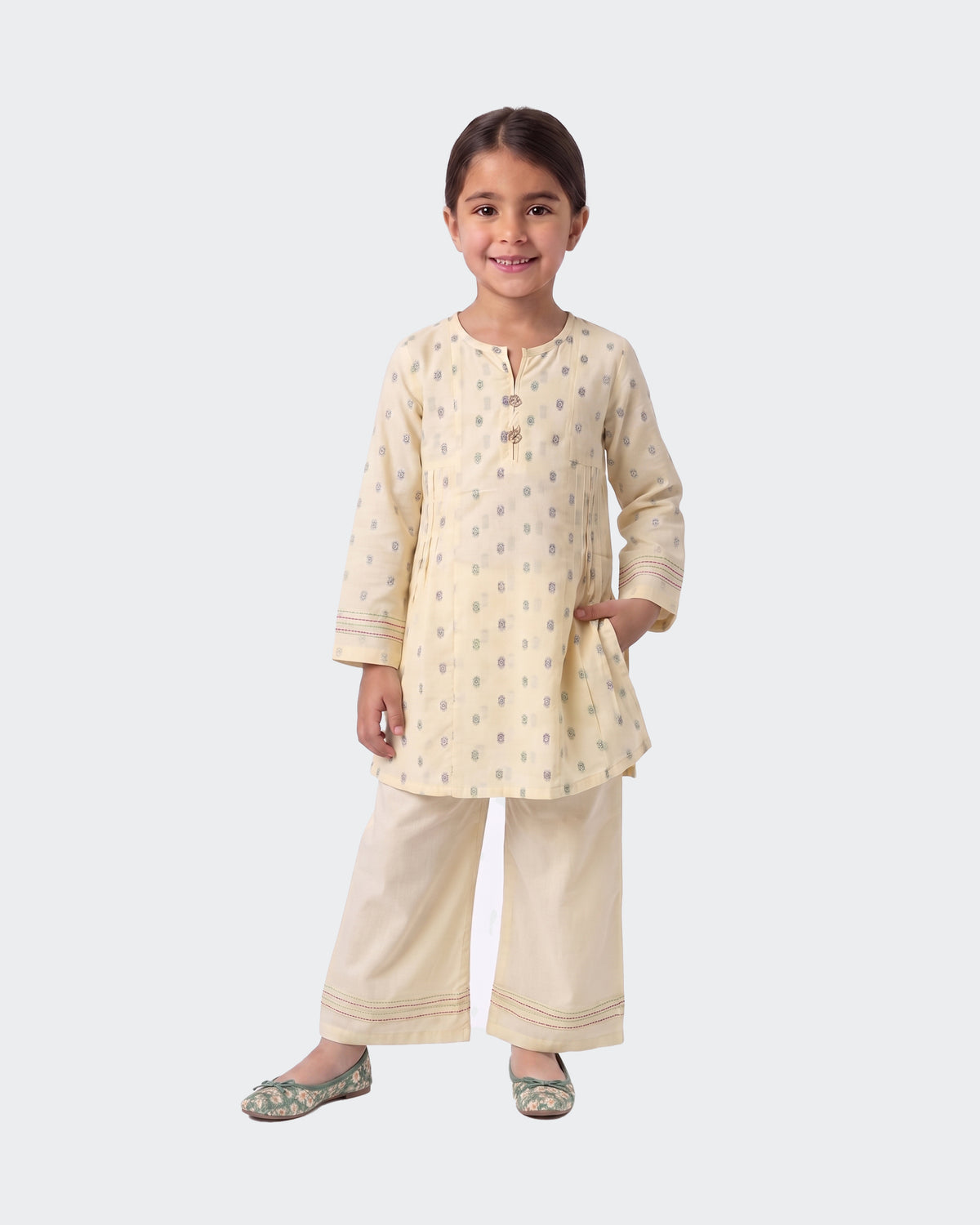 Eminent Girls' Signature Embroidered Dyed 2Pc Suit