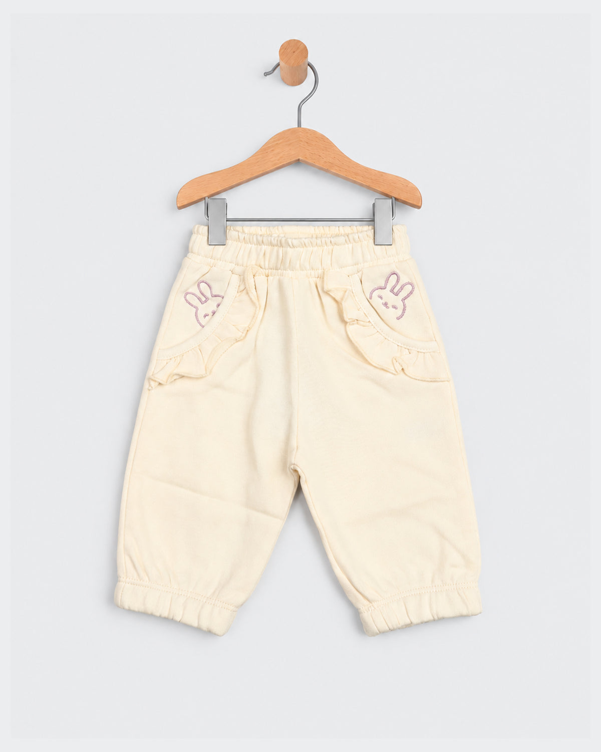 Eminent Newborn Girls Bunny Embroidered Terry Trousers
