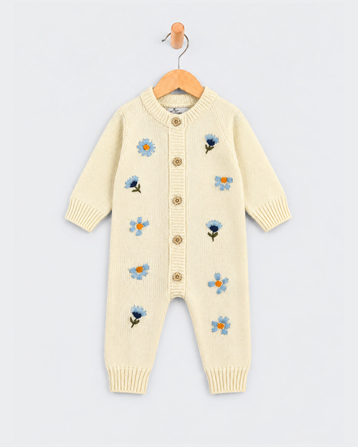 Eminent Newborn Girls Floral Embroidered Knit Romper