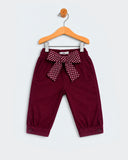 Eminent Newborn Girls Cotton Twill Bow Pants