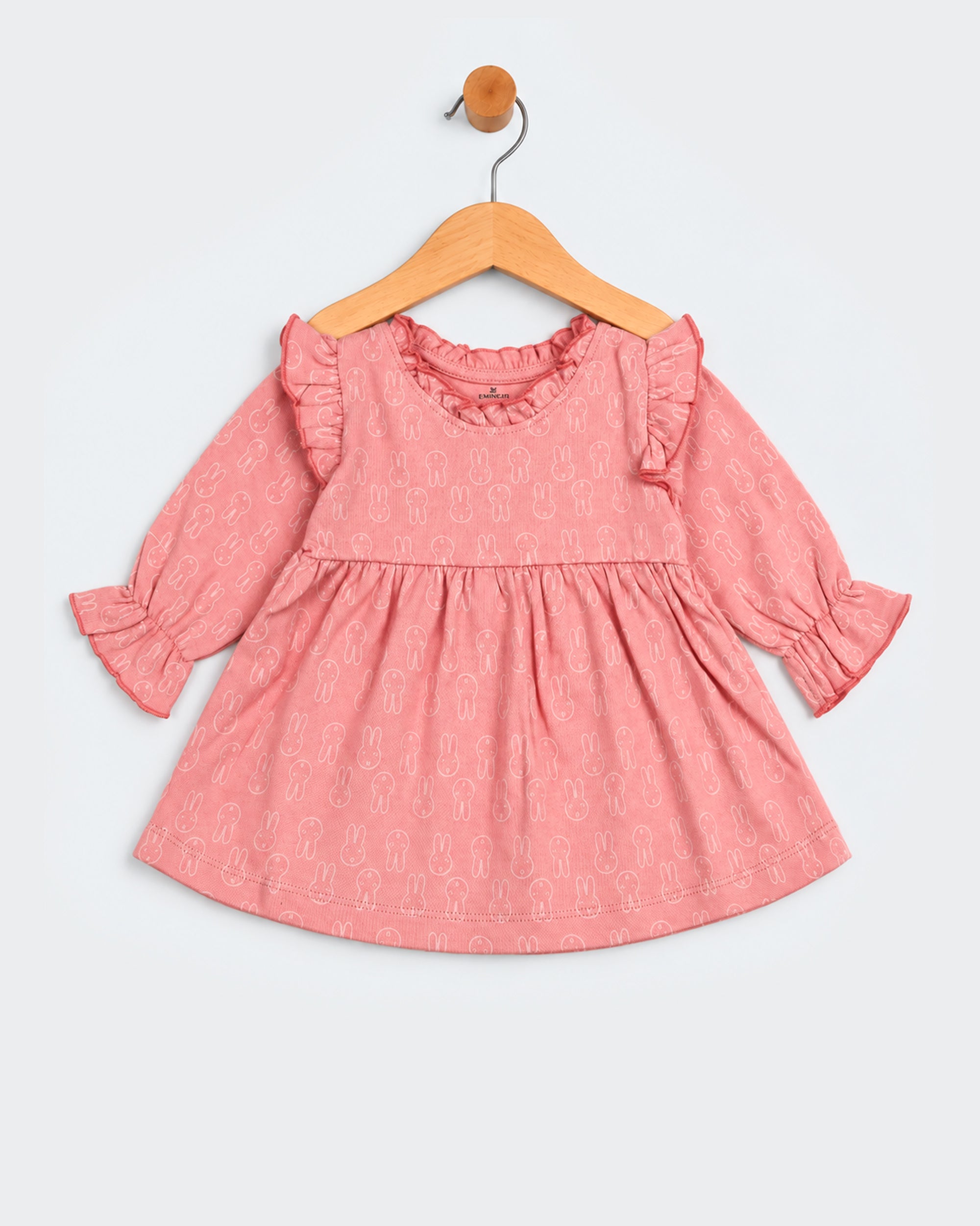 Eminent Newborn Girls Bunny Printed Frock