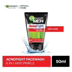 Garnier Men Acno Fight 6-In-1 Pimple Clearing Face Wash 50g, Face Washes, Garnier, Chase Value
