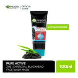 Garnier Skin Active Pure Active Anti-Blackheads 3-In-1 Daily Wash + Scrub + Mask, 100ml, Face Washes, Garnier, Chase Value