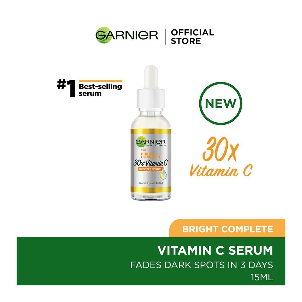 Garnier Bright Complete 30x Vitamin C Booster Serum 15ml, Skin Treatments, Garnier, Chase Value
