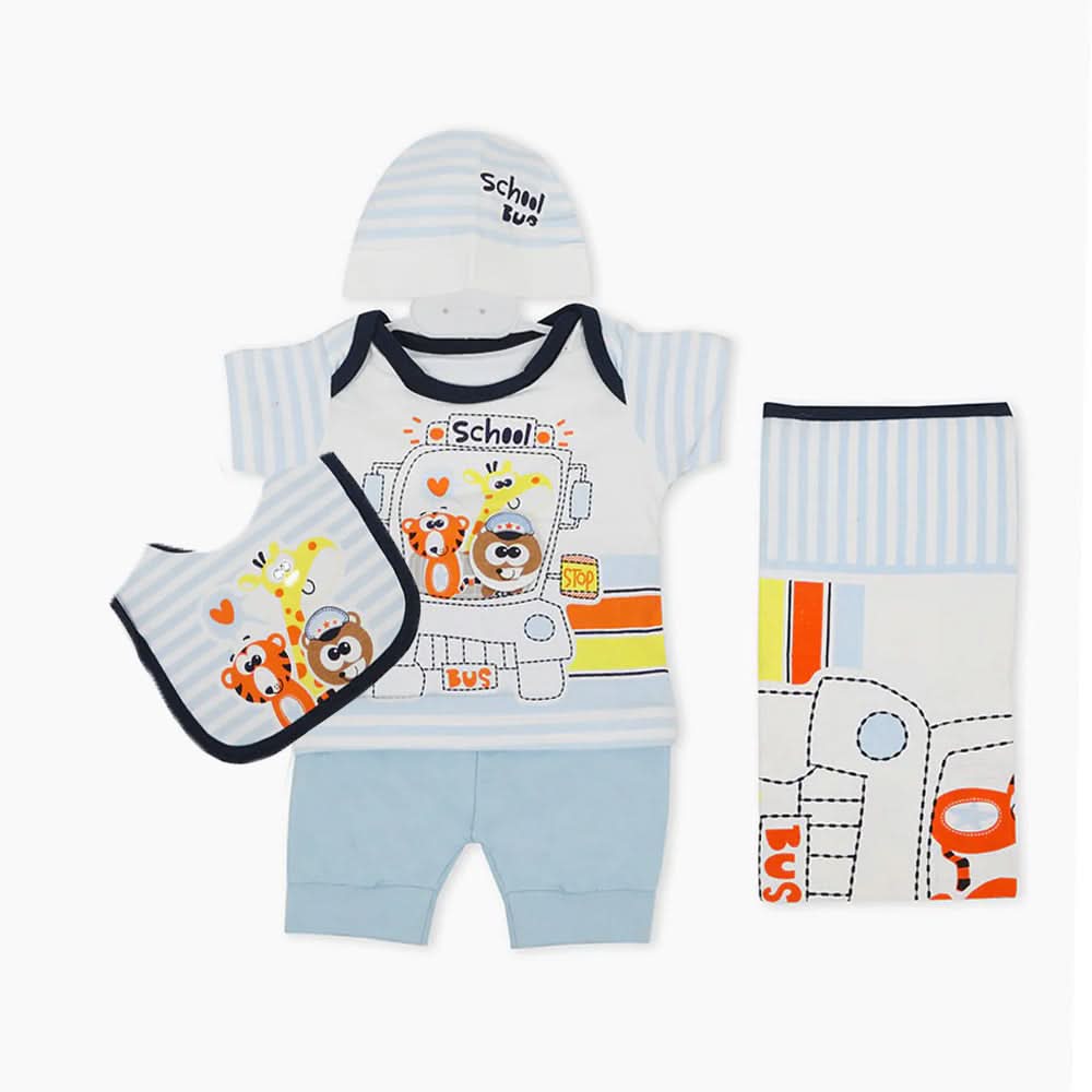 Newborn Boys Gift Set 05 Pcs  - Blue, Newborn Gift Set, Chase Value, Chase Value