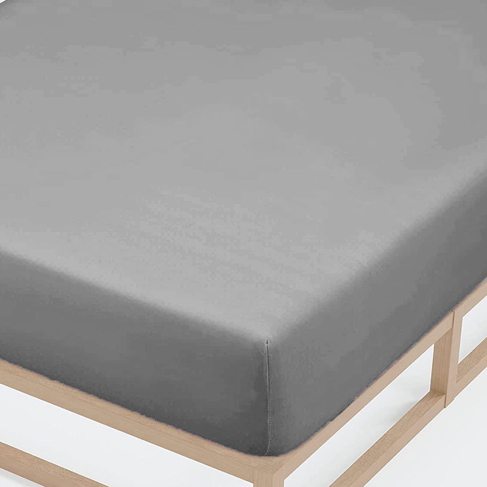 Single Bed Fitted Sheet Jersey - Grey, Single Size Bed Sheet, Chase Value, Chase Value