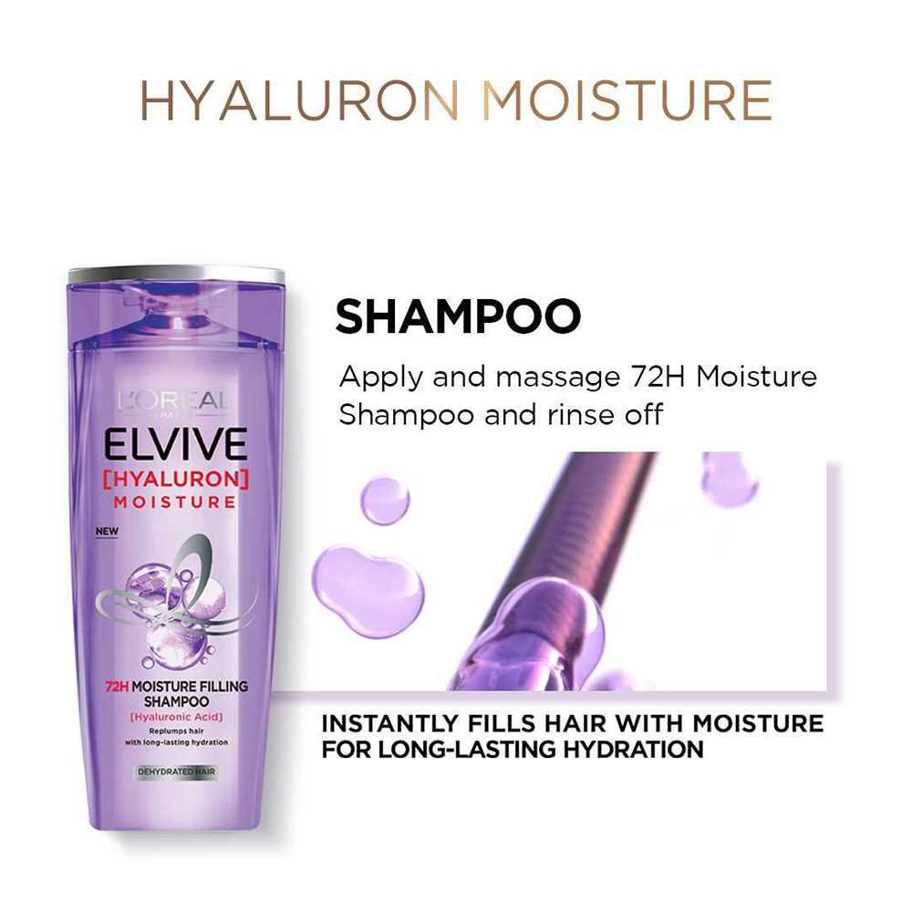 L'Oreal Paris Elvive Hyaluron Moisture 72H Moisture Filling Shampoo, 360ml, Shampoo & Conditioner, Loreal, Chase Value