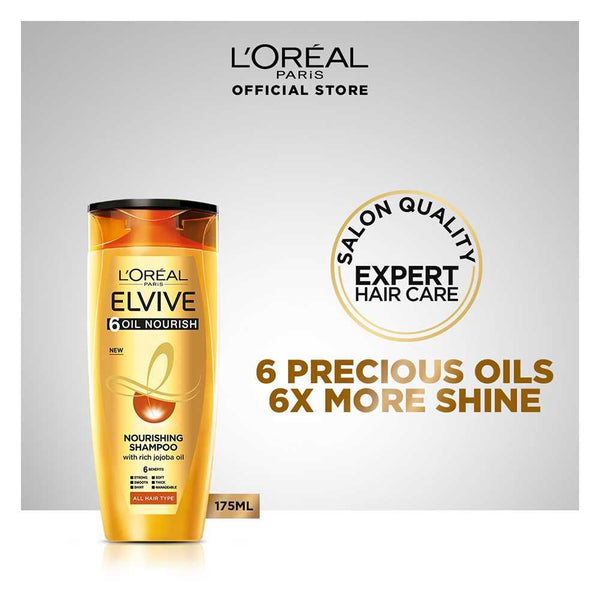 L'Oreal Paris 6 Oil Nourish Scalp + Hair Nourishing Shampoo, For All Hair Types, 175ml, Shampoo & Conditioner, L'Oreal, Chase Value