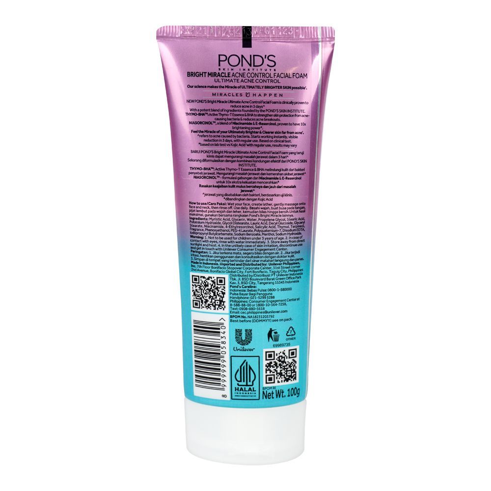 Pond's Acne Solution Antiacne Facial Foam 100g, Face Washes, Pond's, Chase Value