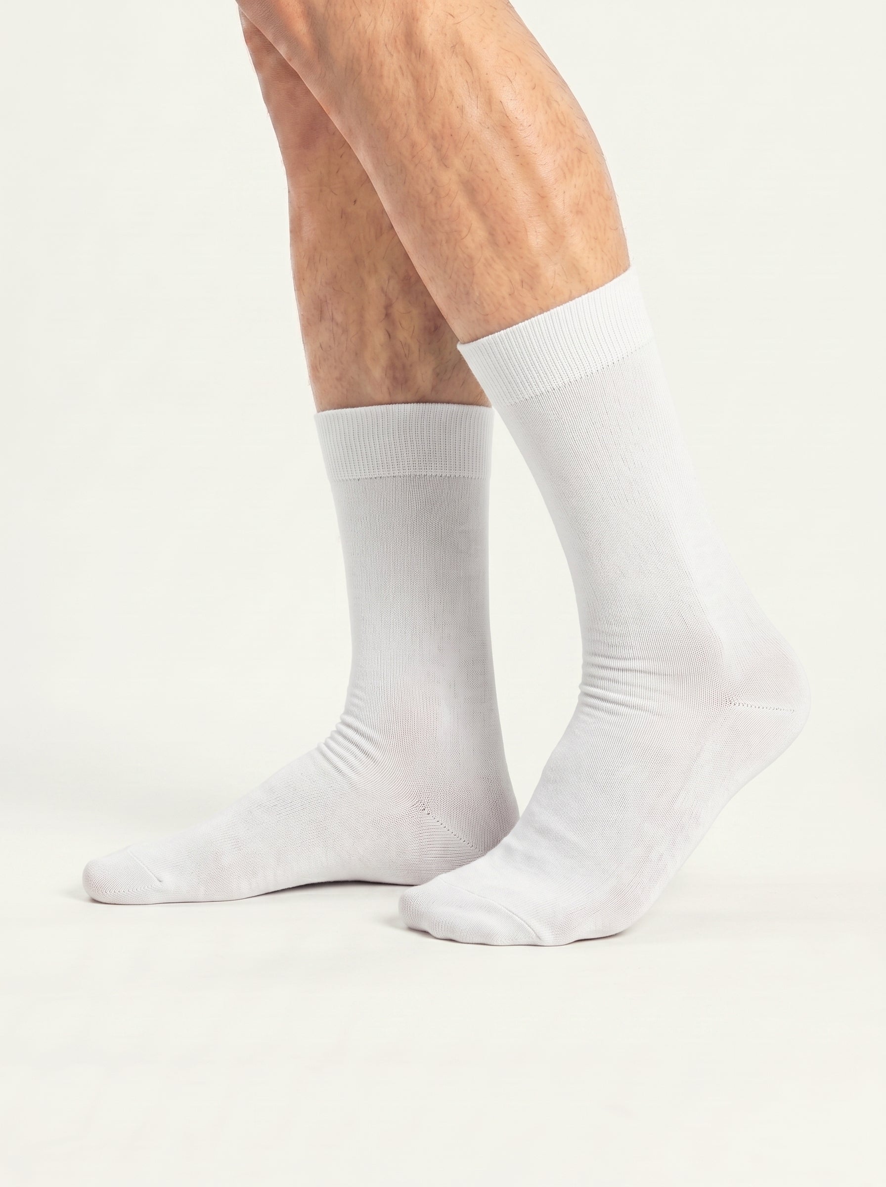 Men's Plain Crew Socks - 2 Pair
