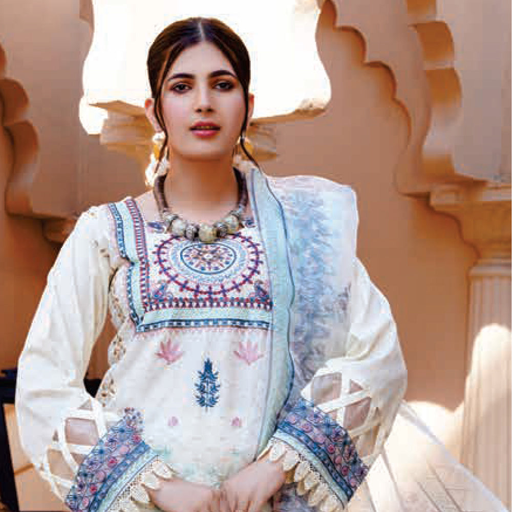 Women Kohenoor Lawn Self Jacquard Schiffli Embroidered Unstitched 3Pcs Suit - 3, Women, 3Pcs Shalwar Suit, Noor Jahan, Chase Value