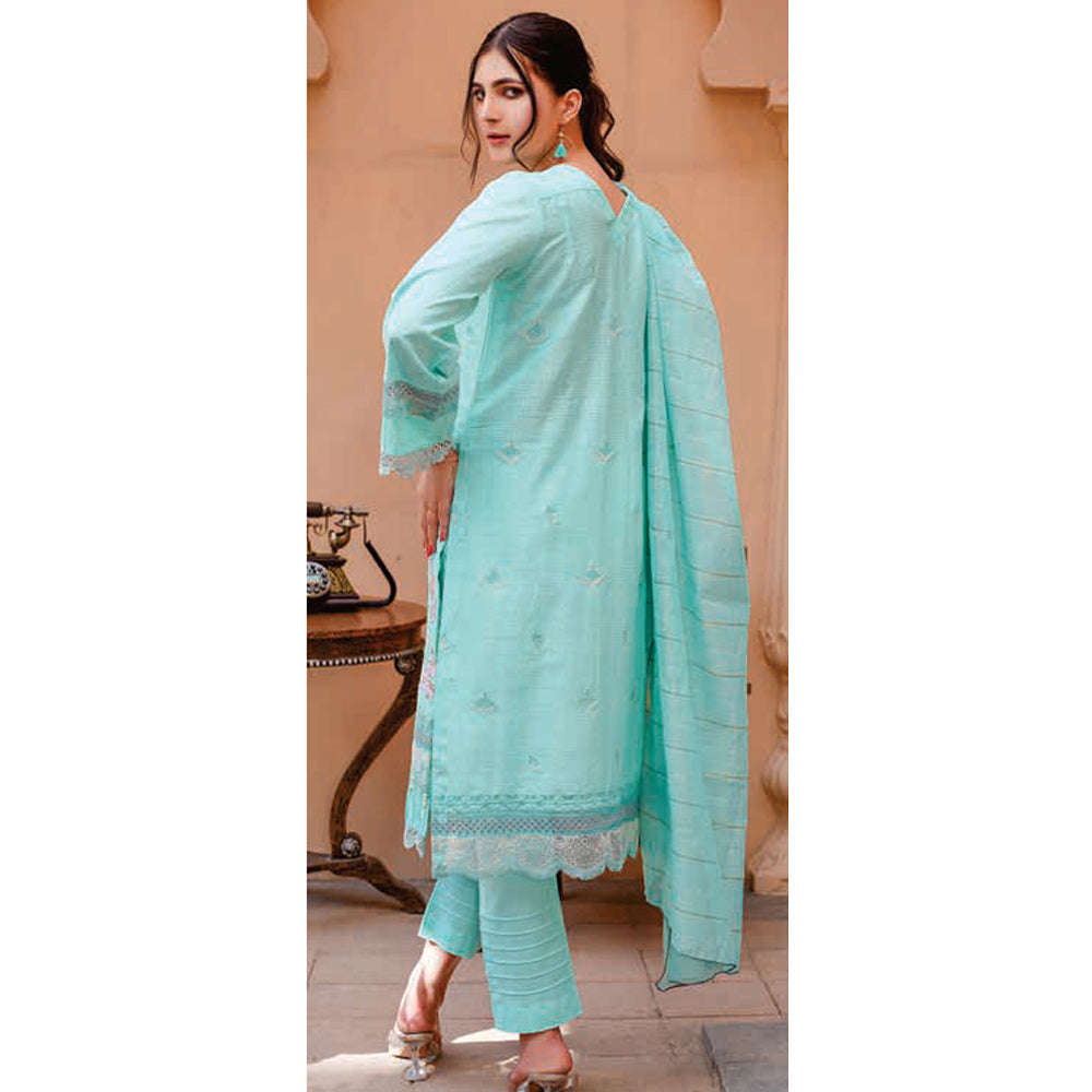 Women Kohenoor Lawn Self Jacquard Schiffli Embroidered Unstitched 3Pcs Suit - 8, Women, 3Pcs Shalwar Suit, Noor Jahan, Chase Value