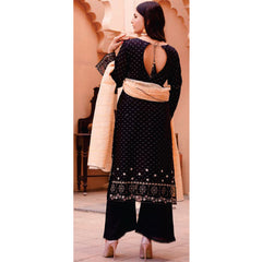 Women Kohenoor Lawn Self Jacquard Schiffli Embroidered Unstitched 3Pcs Suit - 1