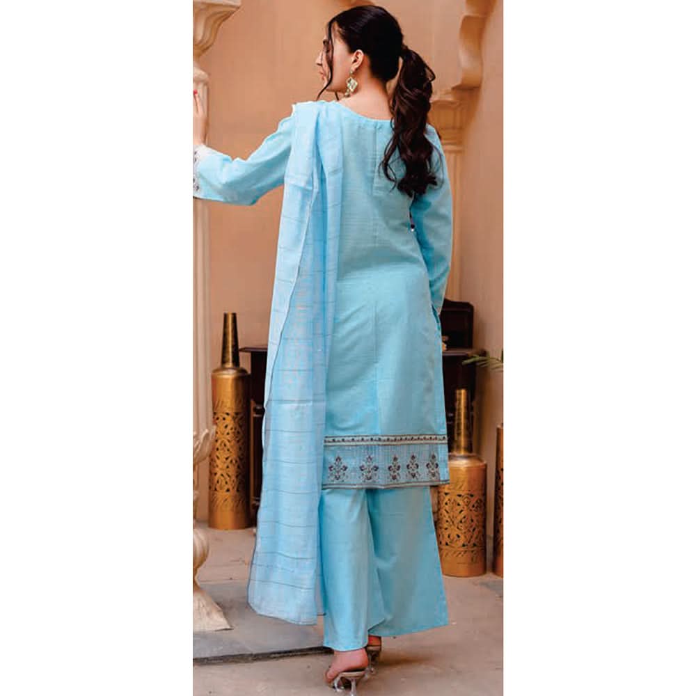 Women Kohenoor Lawn Self Jacquard Schiffli Embroidered Unstitched 3Pcs Suit - 4, Women, 3Pcs Shalwar Suit, Noor Jahan, Chase Value