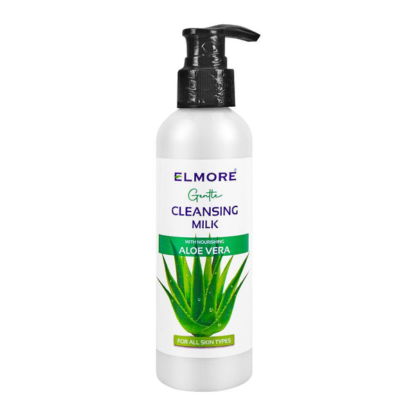Elmore Nourishing Aloe Vera Gentle Cleansing Milk, All Skin Types, 150g, Creams & Lotions, Elmore, Chase Value