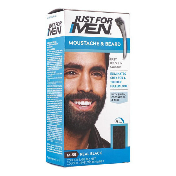 Just For Men Moustache & Beard Colour, M-55 Real Black, Hair Color, Just For Men, Chase Value