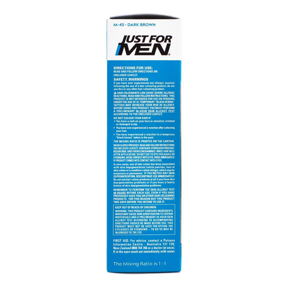 Just For Men Moustache & Beard Colour, M-45 Dark Brown Black, Hair Color, Just For Men, Chase Value