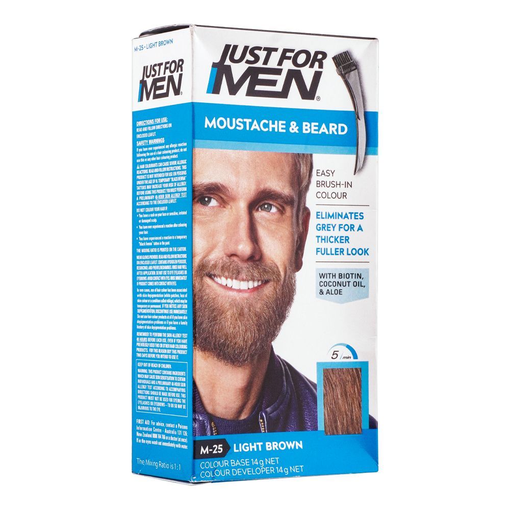 Just For Men Moustache & Beard Colour, M-25 Light Brown, Hair Color, Just For Men, Chase Value