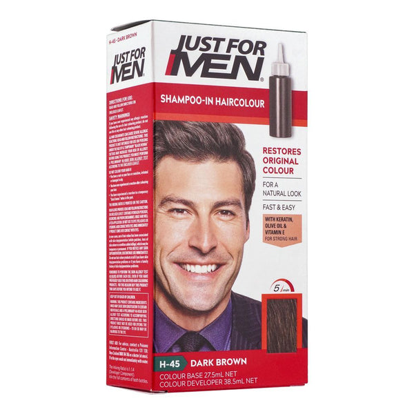 Just For Men Shampoo-In Hair Colour, H-45 Dark Brown, Hair Color, Just For Men, Chase Value