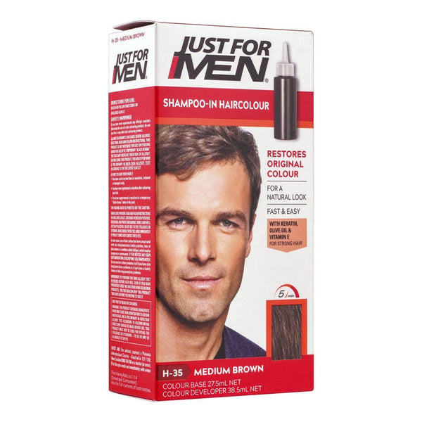 Just For Men Shampoo-In Hair Colour, H-35 Medium Brown, Hair Color, Just For Men, Chase Value