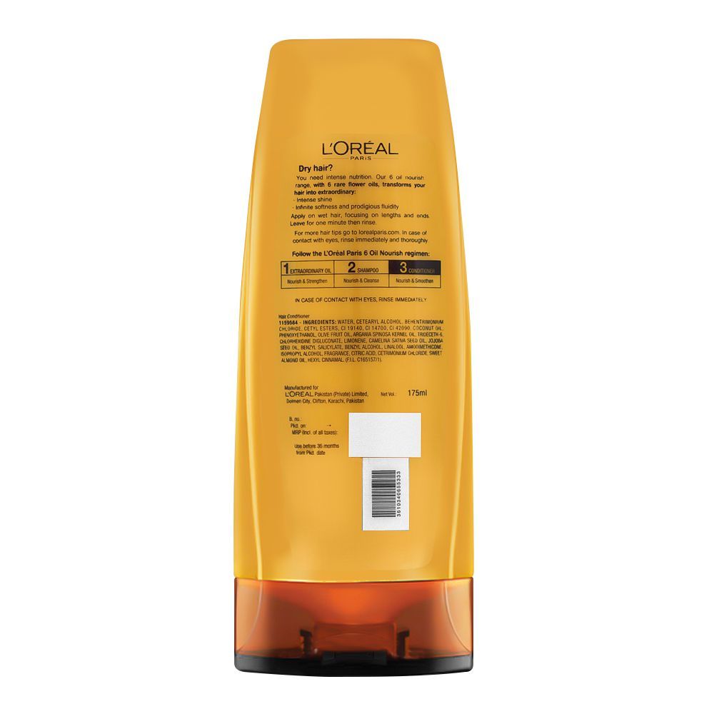 L'Oreal Paris 6 Oil Nourish Scalp + Hair Nourishing Conditioner, For All Hair Types, 175ml, Shampoo & Conditioner, Loreal, Chase Value